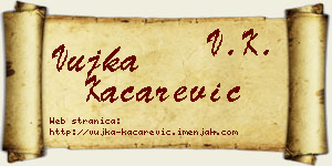 Vujka Kačarević vizit kartica